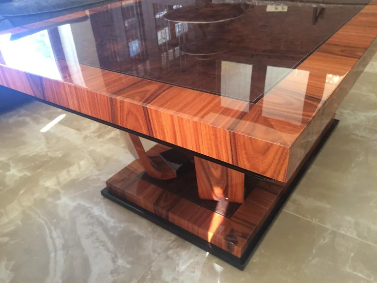 Turnkey custom furniture project in Glossy Wood Dining Table Custom Furniture by RPGroup